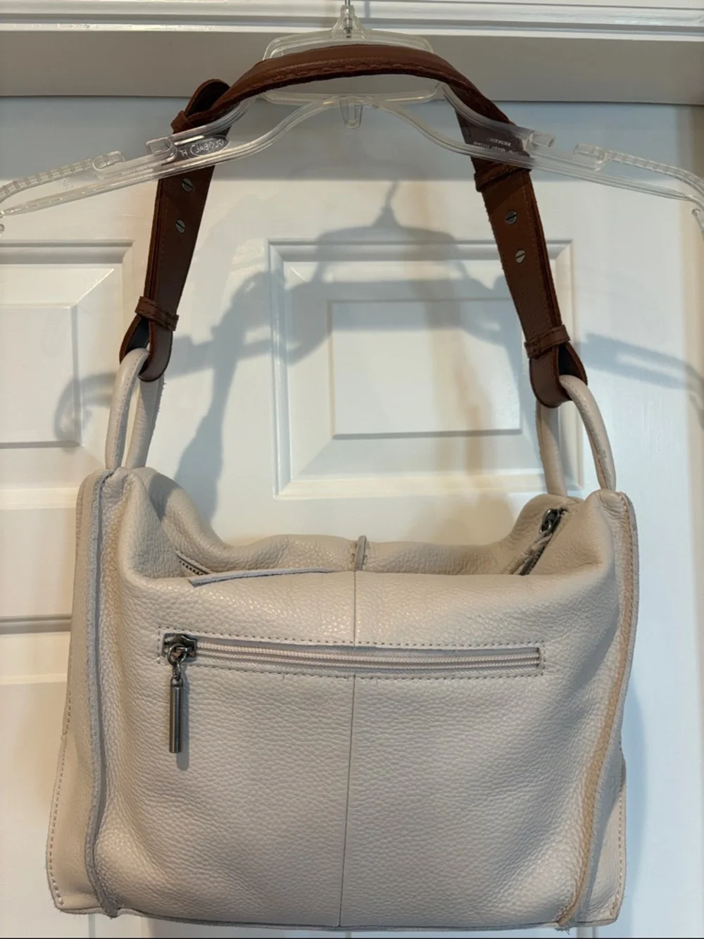 The Sak Los Feliz Hobo Cream Leather with Brown Shoulder Strap - Picture 7 of 16